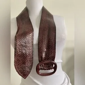 No Brand | Accessories | Vintage Genuine Brown Snakeskin Python Wide ...